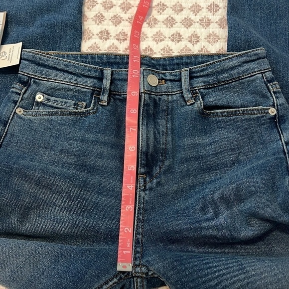 NWT Massimo Dutti High Rise Ankle Cropped Split Hem Medium Wash Jeans Size 2 - Picture 9 of 12